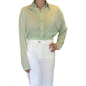 NEW ROBERTO COLLINA camica linfa cropped blouse in light green